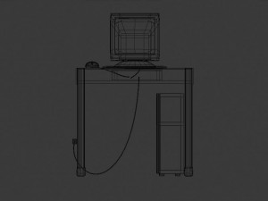 cartoon computer desktop 3d model low-poly 3D Model