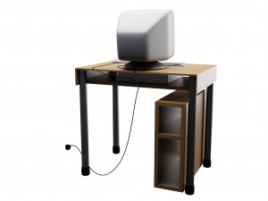 cartoon computer desktop 3d model low-poly 3D Model