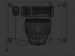cartoon computer desktop 3d model low-poly 3D Model