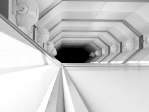 sci fi corridor white low-poly 3D Model