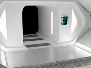 sci fi corridor white low-poly 3D Model