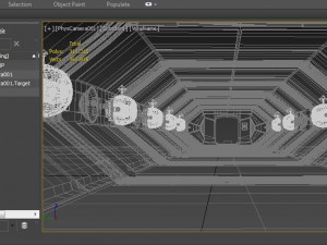 sci fi corridor white low-poly Modello 3D