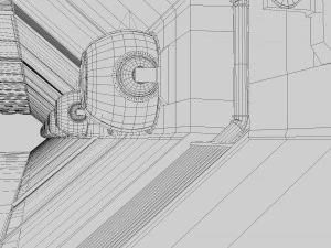 sci fi corridor white low-poly 3D Model