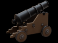 Old Naval Cannon War Low-poly 3D-Modell