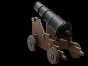 old naval cannon war low-poly 3D मॉडल