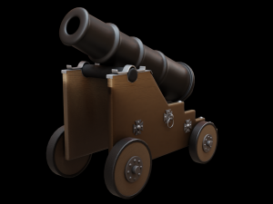 old naval cannon war low-poly 3D मॉडल