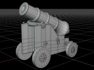 old naval cannon war low-poly 3D मॉडल
