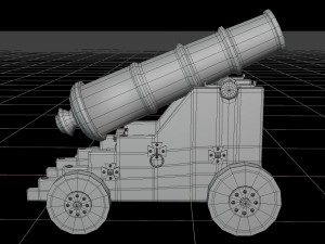 old naval cannon war low-poly 3D मॉडल