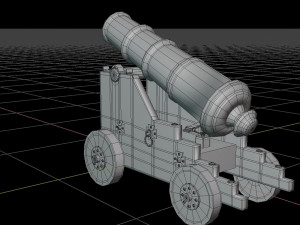 old naval cannon war low-poly 3D मॉडल
