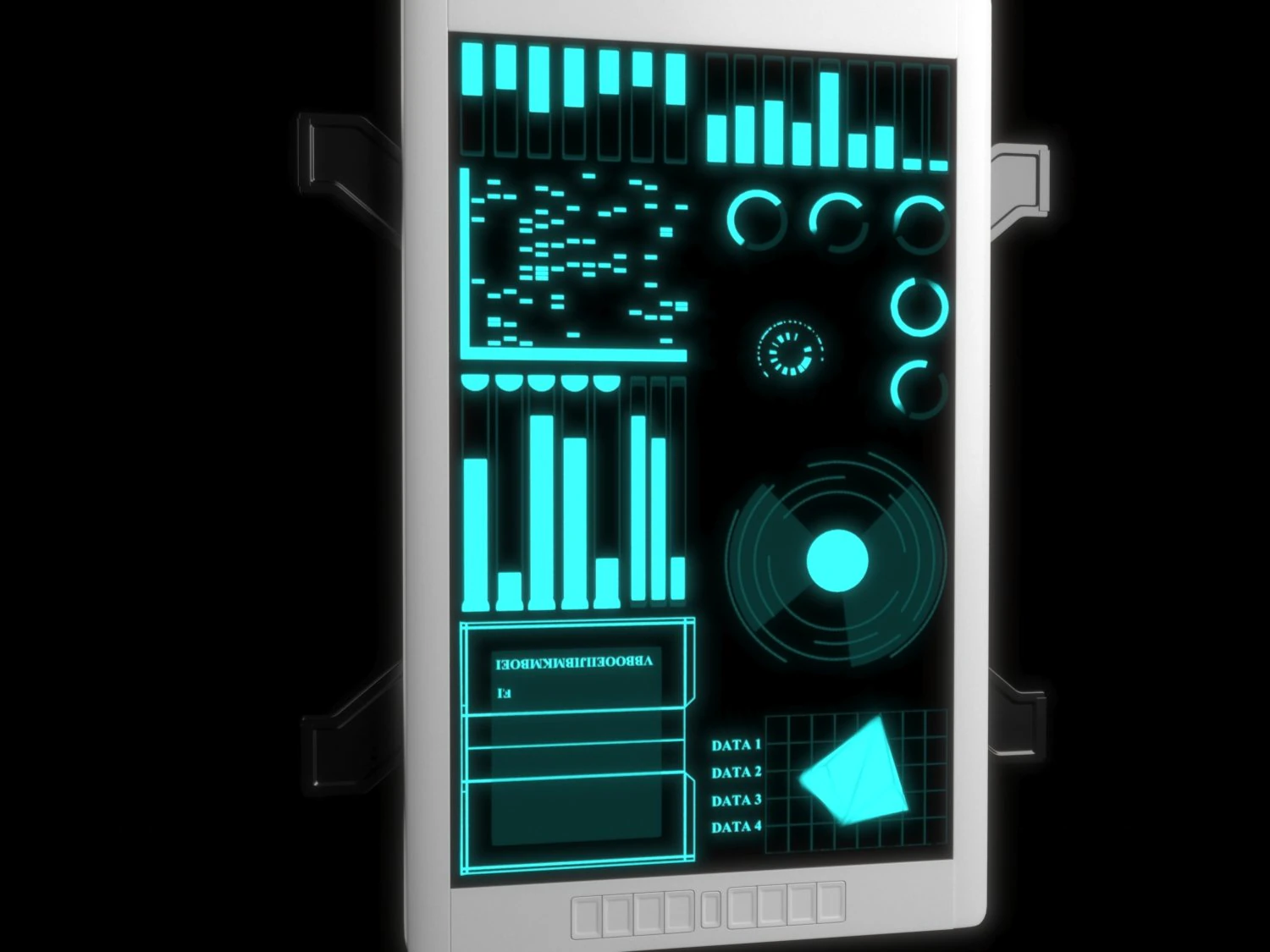 sci-fi interface table 3D Model .c4d .max .obj .3ds .fbx .stl .blend 