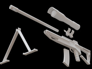 sniper rifle separate parts 3d print model 3D 프린트 모델