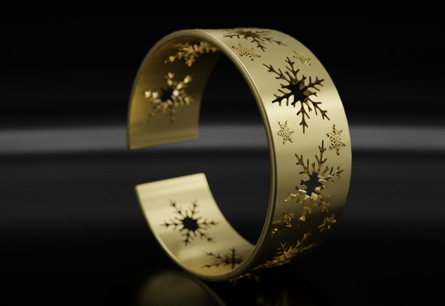 bracelet snowflake christmas 3d print 3d print model 3D Print Model .c4d .max .obj .3ds .fbx .stl .blend 