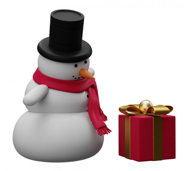 snowman low-poly Modèle 3D .c4d .max .obj .3ds .fbx .stl .blend