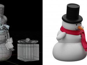 snowman low-poly Modèle 3D