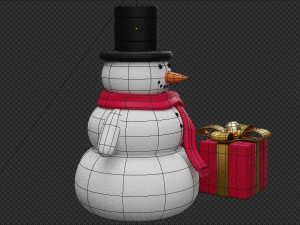 snowman low-poly Modèle 3D