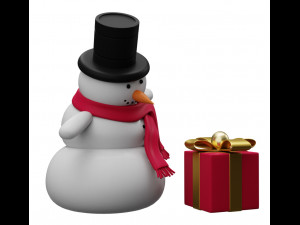snowman low-poly Modèle 3D