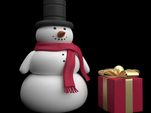 snowman low-poly Modèle 3D