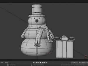snowman low-poly Modèle 3D