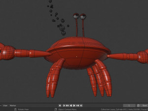 crab cartoon low poly Modello 3D