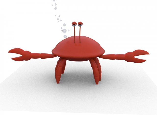 crab cartoon low poly Modello 3D .c4d .max .obj .3ds .fbx .stl .blend 