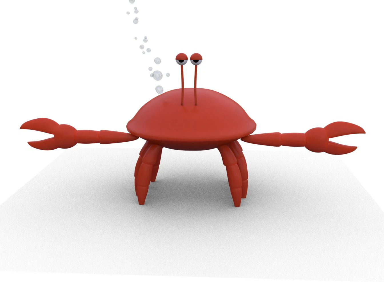 crab cartoon low poly 3D Model .c4d .max .obj .3ds .fbx .stl .blend