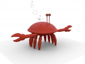 crab cartoon low poly Modello 3D