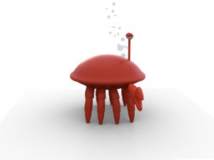 crab cartoon low poly Modello 3D