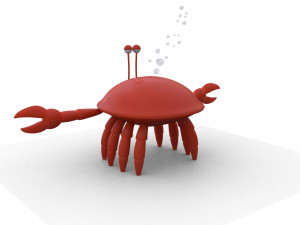 crab cartoon low poly Modello 3D