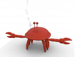crab cartoon low poly Modello 3D
