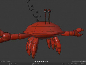 crab cartoon low poly Modello 3D