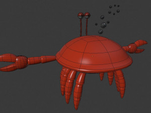crab cartoon low poly Modello 3D
