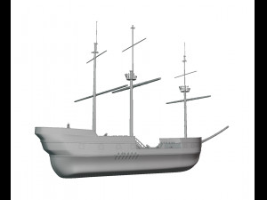galleon battleship low-poly 3D Model