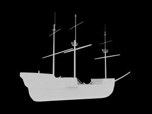 galleon battleship low-poly 3D Model