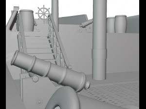 galleon battleship low-poly 3D Model