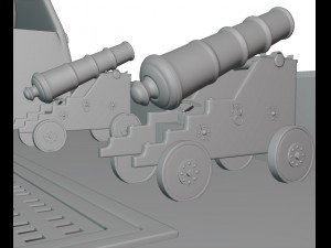 galleon battleship low-poly 3D Model