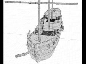 galleon battleship low-poly 3D Model
