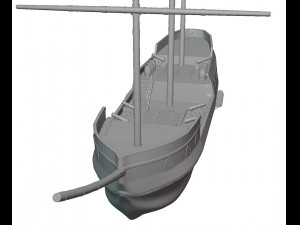 galleon battleship low-poly 3D Model