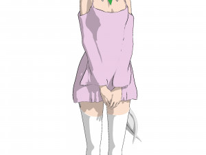 Re zero emilia anime girl low-poly 3D 모델