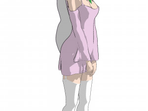 Re zero emilia anime girl low-poly 3D 모델