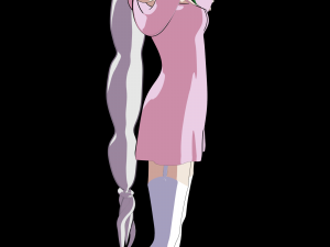 Re zero emilia anime girl low-poly 3D 모델