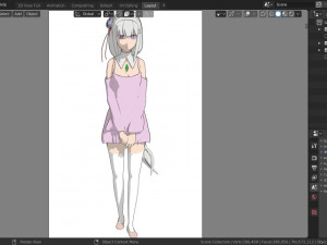 Re zero emilia anime girl low-poly 3D 모델
