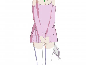 제로 에밀리아 애니메이션 소녀 로우 폴리 3D 모델