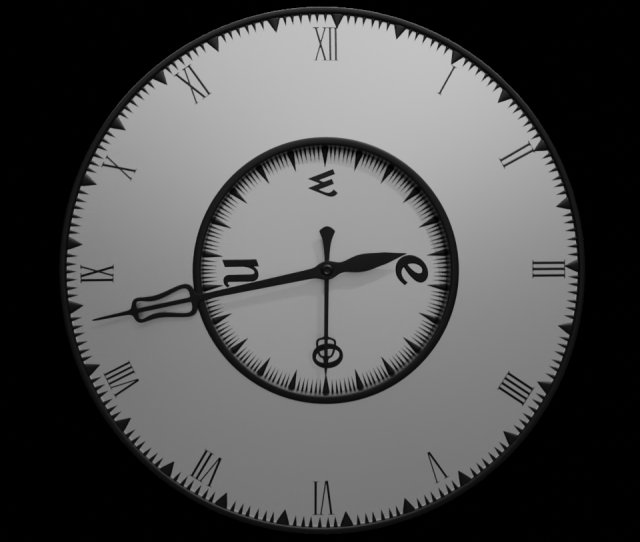 animated clock low-poly Model 3D .c4d .max .obj .3ds .fbx .stl .blend 