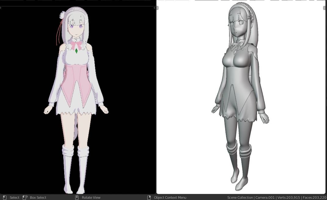 Re Zero Emilia Rig Anime Girl 3d Model In Woman 3dexport