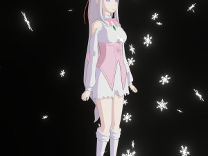 re zero-emilia-rig- anime girl 3D Model