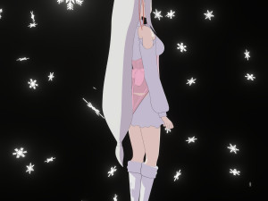 re zero-emilia-rig- anime girl 3D Model