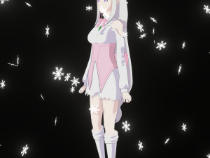 re zero-emilia-rig- anime girl 3D Model