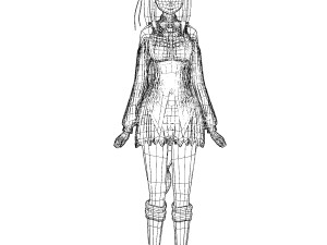 re zero-emilia-rig- anime girl 3D Model