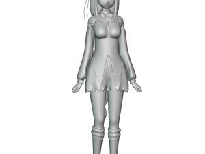 re zero-emilia-rig- anime girl 3D Model