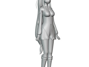 re zero-emilia-rig- anime girl 3D Model